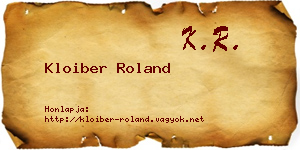 Kloiber Roland névjegykártya
